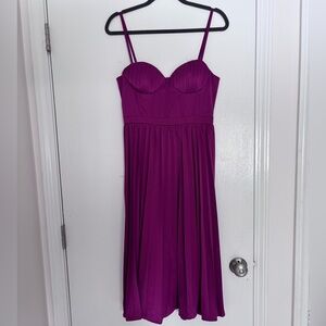 Magenta midi dress